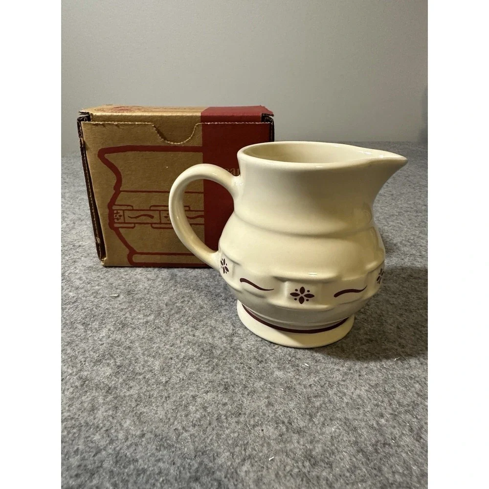 Longaberger Woven Traditions Red Creamer 30848 New in Box Farmhouse Rustic